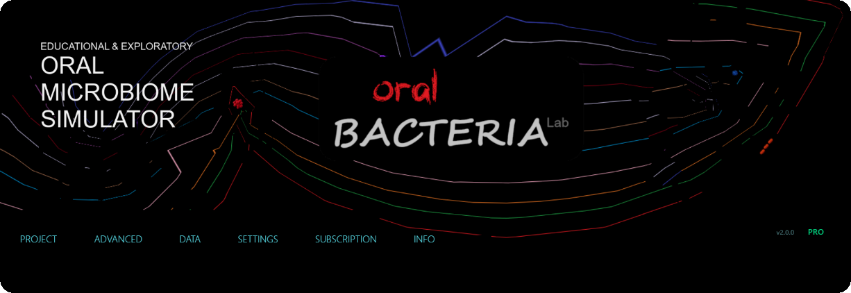 Oral Bacteria Lab main menu bar